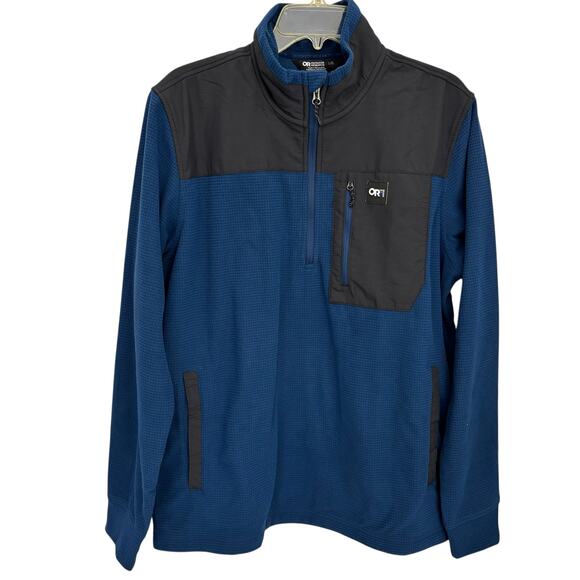 Outdoor Research Men’s Size L Trail Mix Fleece 1/4 Zip Blue - Picture 1 of 9